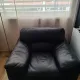 Black leather armchair Roche Bobois