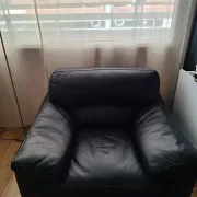 Fauteuil  cuir Noir Roche Bobois