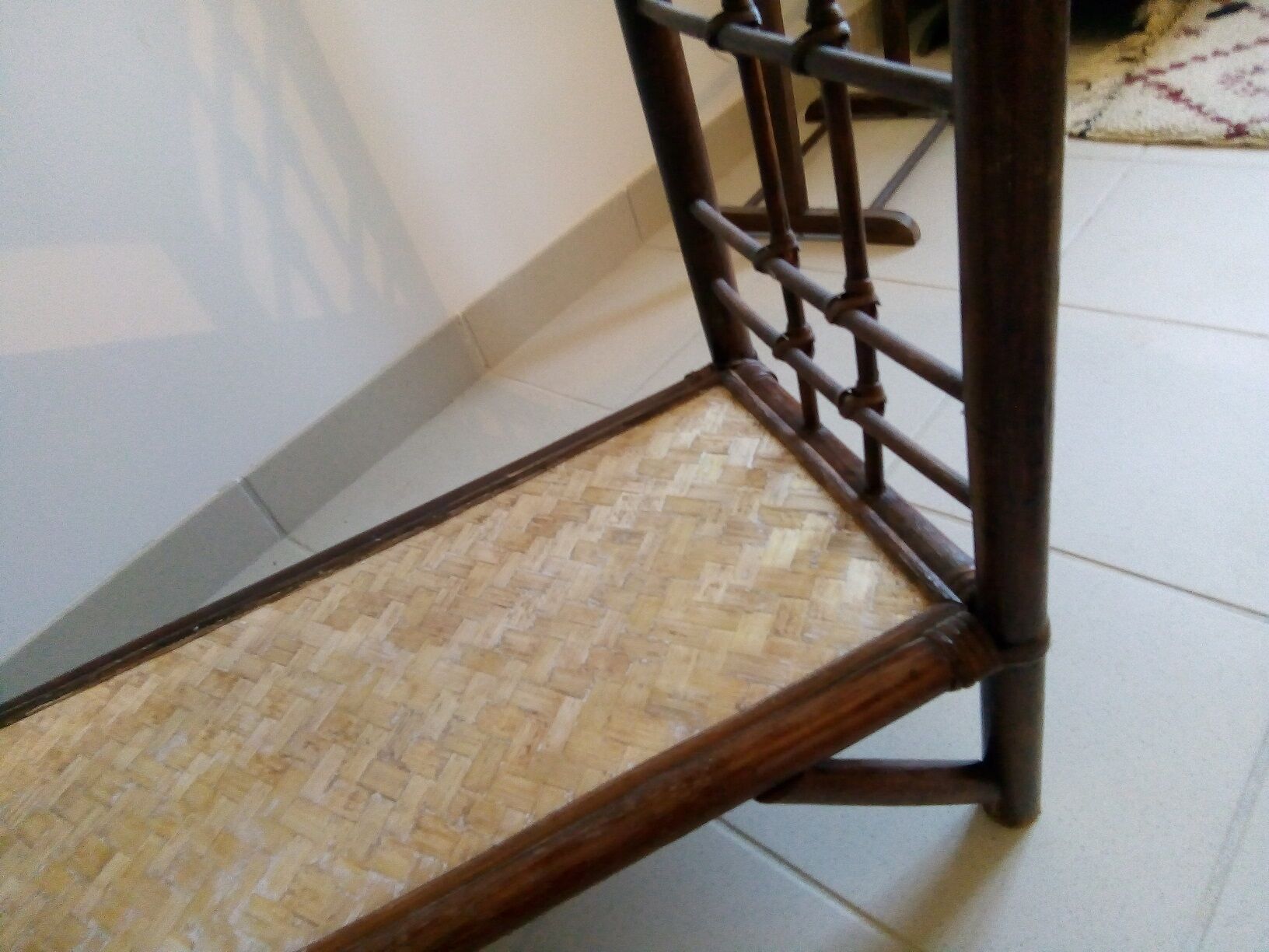 Vintage rattan bamboo tier