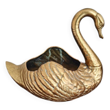 Jardinière cygne en laiton massif du milieu du siècle