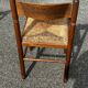 Set of 3 vintage wooden and straw chairs – 1950s