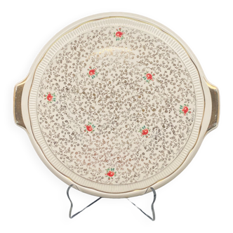 Sarreguemines Pink & Gold Cake Dish