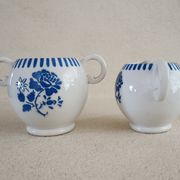Iron earth sugar bowl and milk jug Lunéville