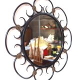 Metal daisy mirror 39x39cm