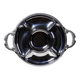 Large serving platter for hors d'oeuvres Jean Couzon in 18/10 stainless steel, 5 compartments.