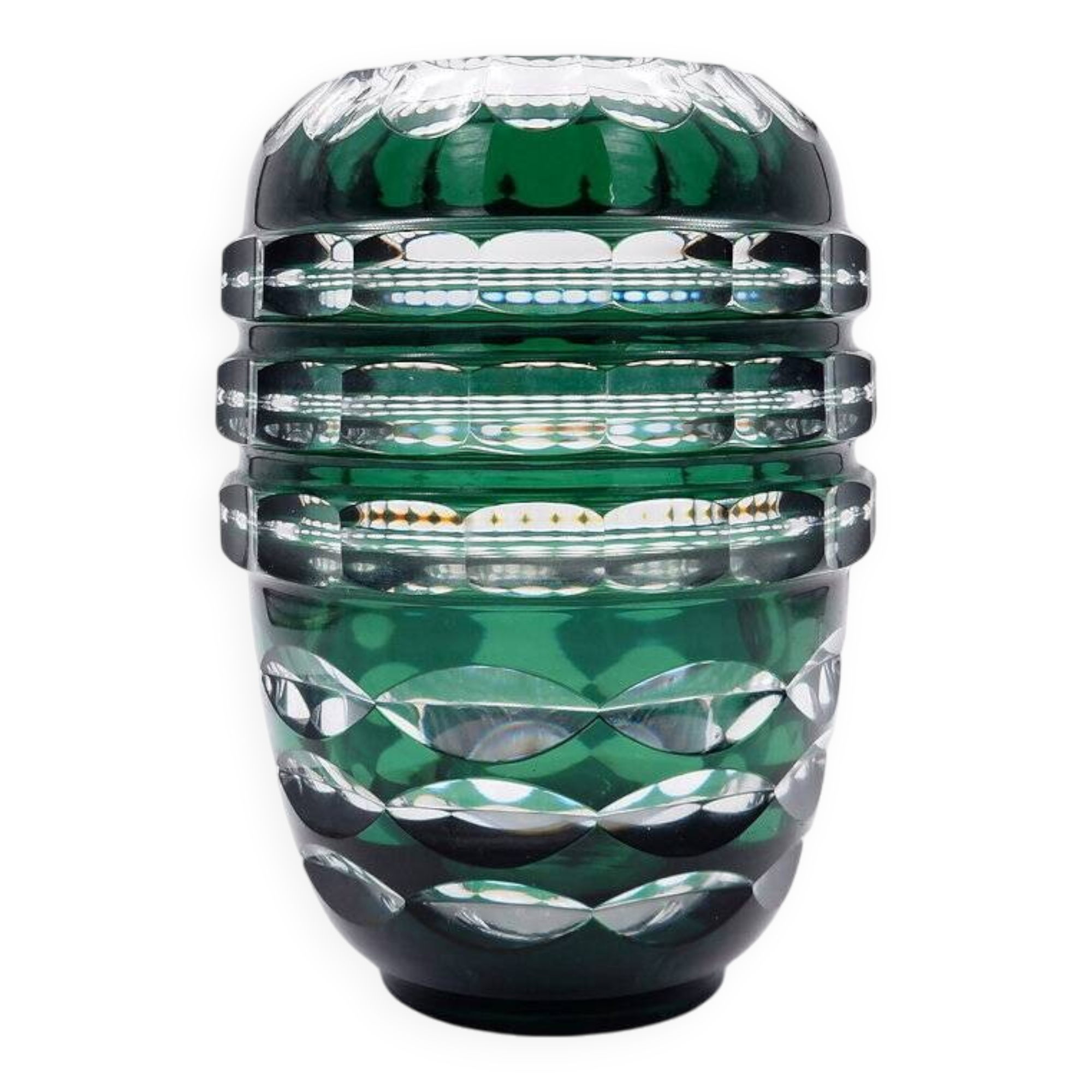 Val Saint Lambert Crystal Art Deco Vase