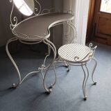 Wrought iron dressing table and chair