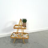 Rattan serving table