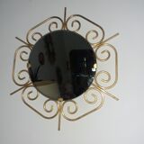 Pair of 60s golden metal mirrors