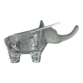 Cendrier éléphant en verre de Murano et pièce en argent, Italie, années 1970