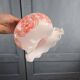 Vintage orange flower globe – Opal glass lampshade with a seventies design