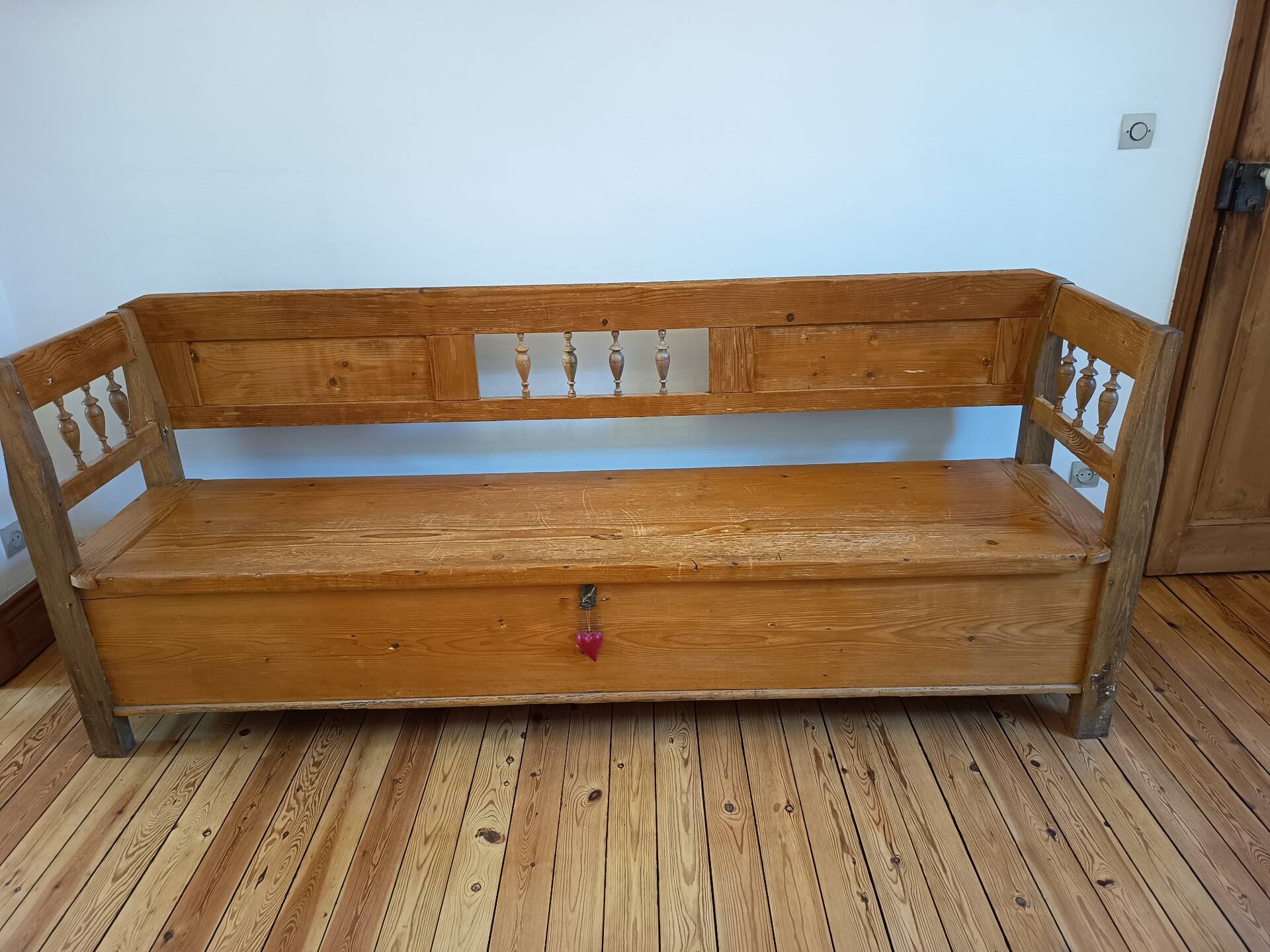 Hungarian bank-safe 2.17 m. Carved solid pine. Early 20th century.