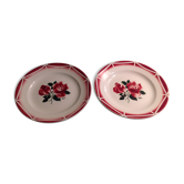 Two flat plates of sarreguemines cibon vintage 60s décor