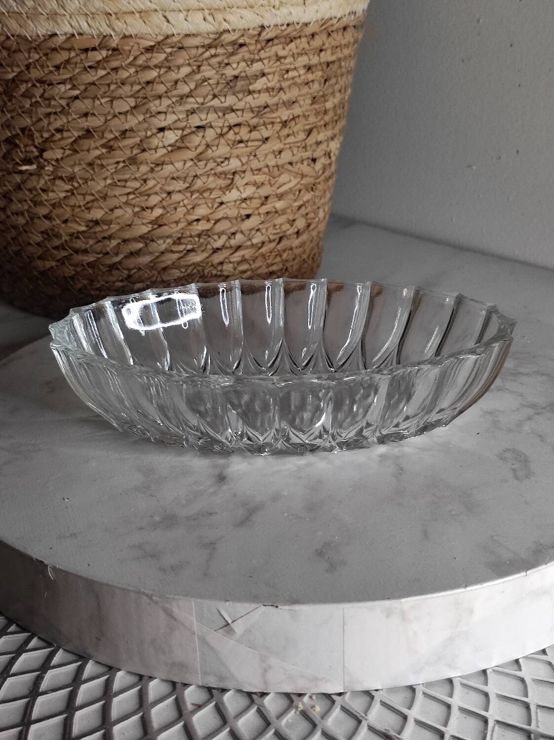 Cut glass oil ramekin