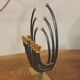 Menorah Hanoukia gold and silver plated, made in Israel by Karshi, 1970