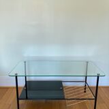 Coffee table 50s metal and glass