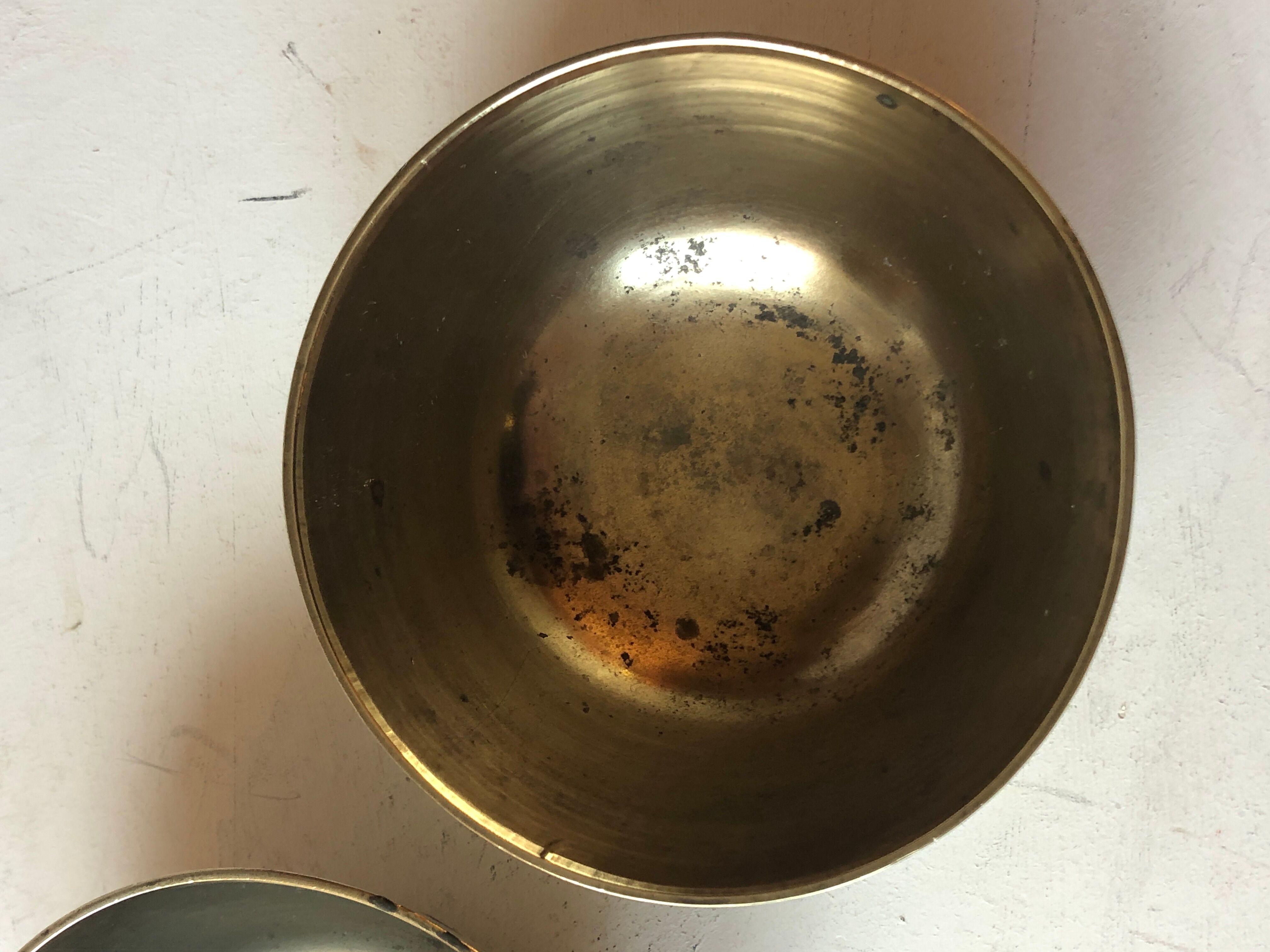 Set of brass Chinese cups