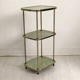 Vintage 50's brass and melamine marble imitation side table
