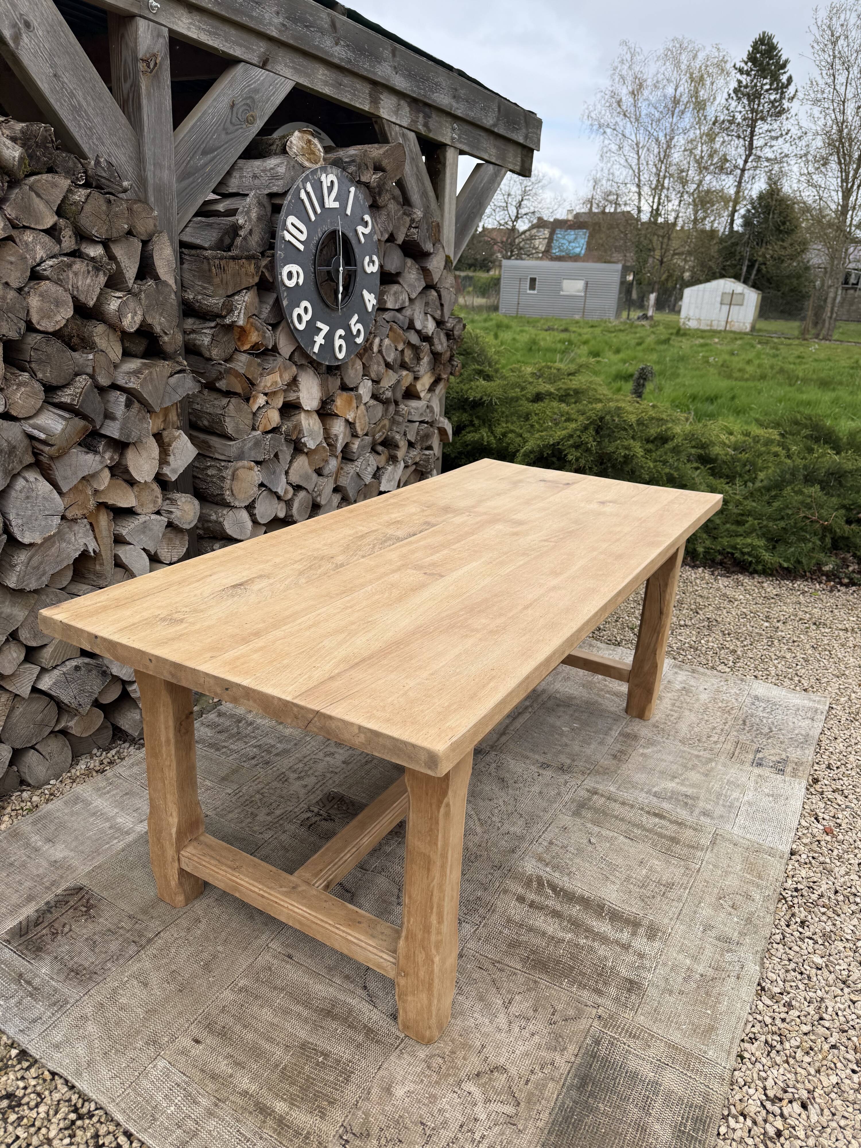 Table de ferme chêne massif rénovée
