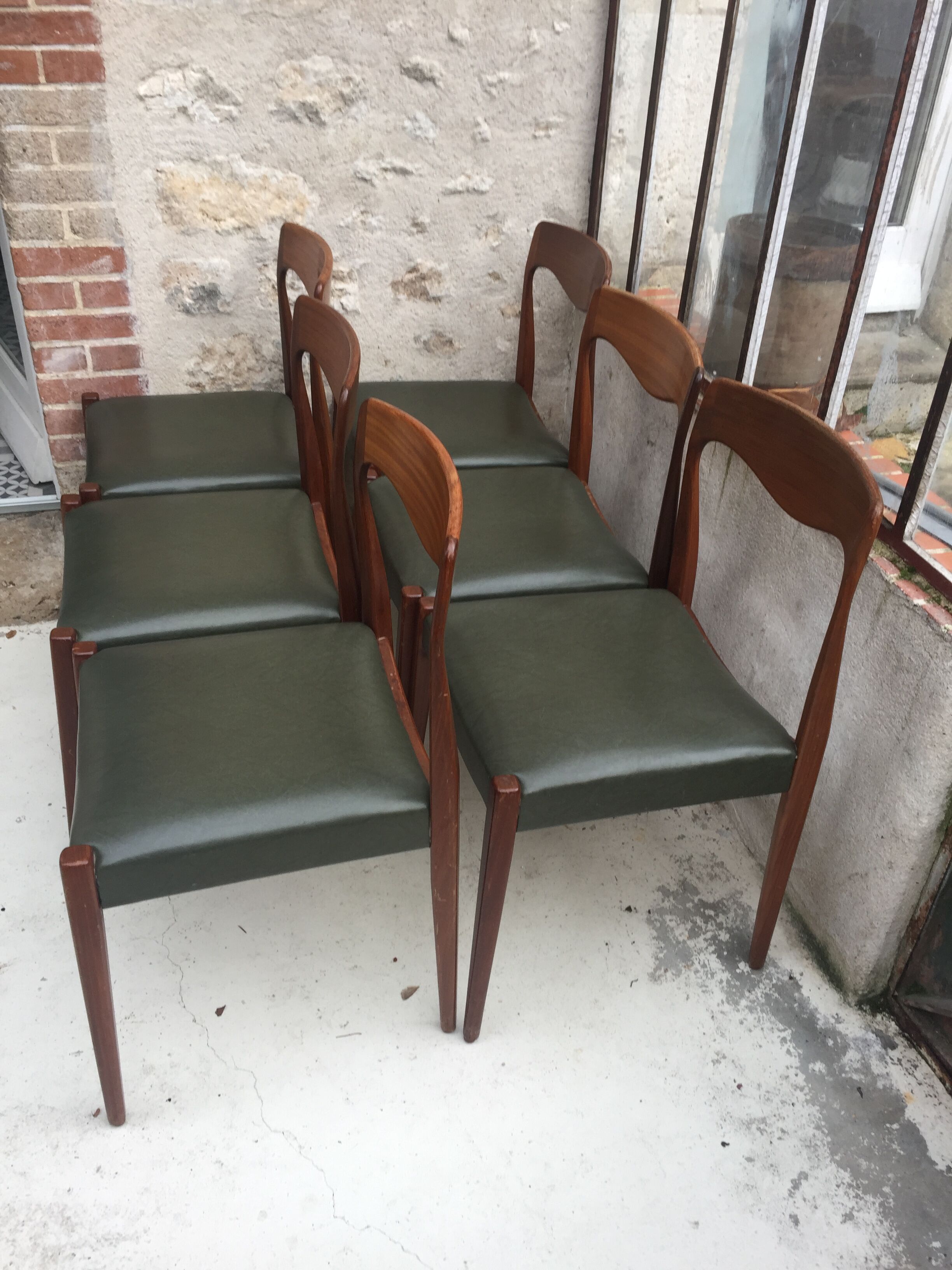 Suite of six Scandinavian chairs