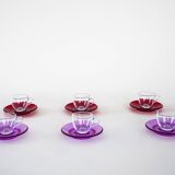 Set of glass cups, Italian design, 1970s, manufactured by Fratelli Guzzini