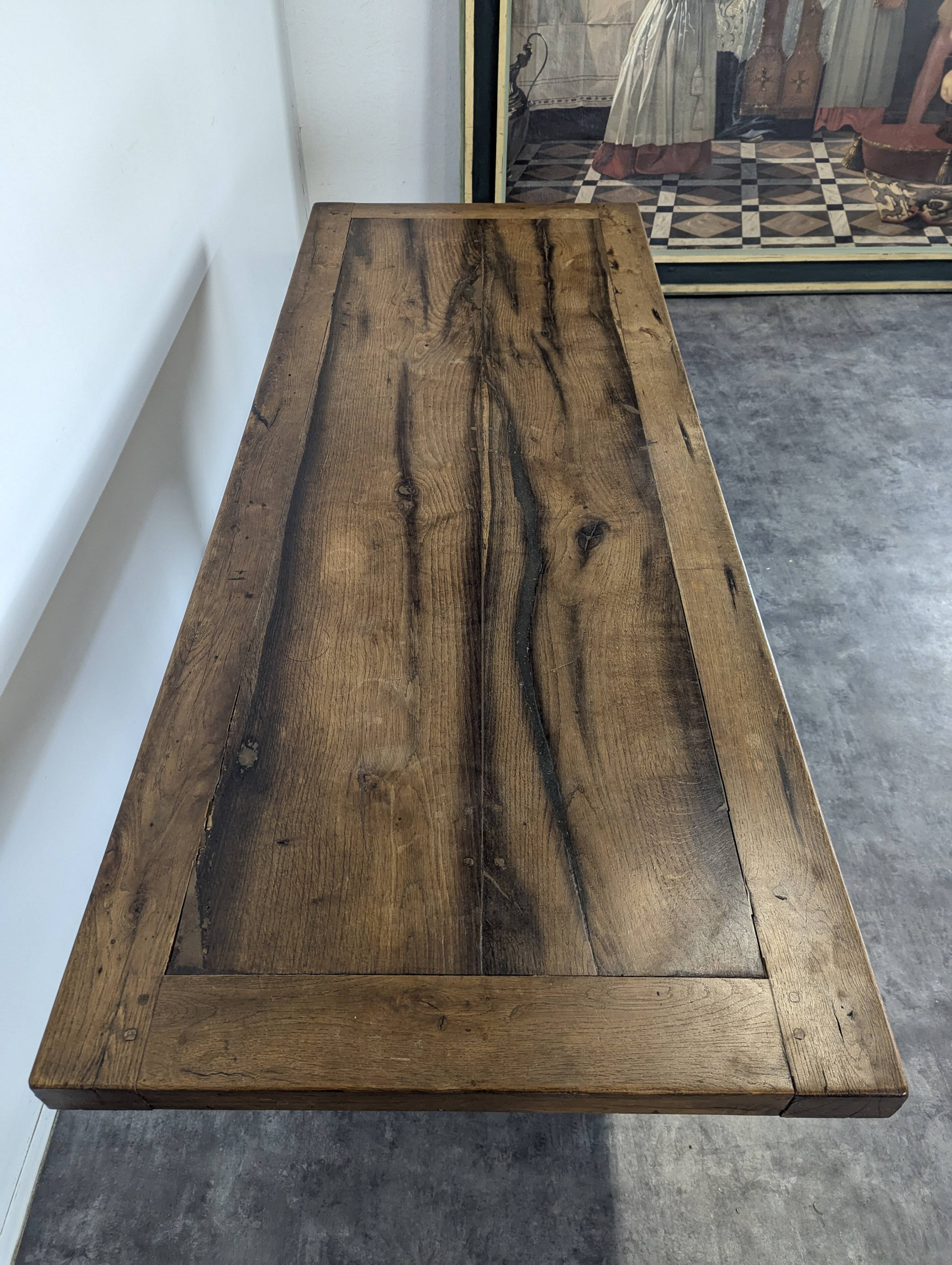 Two-column solid oak monastery table