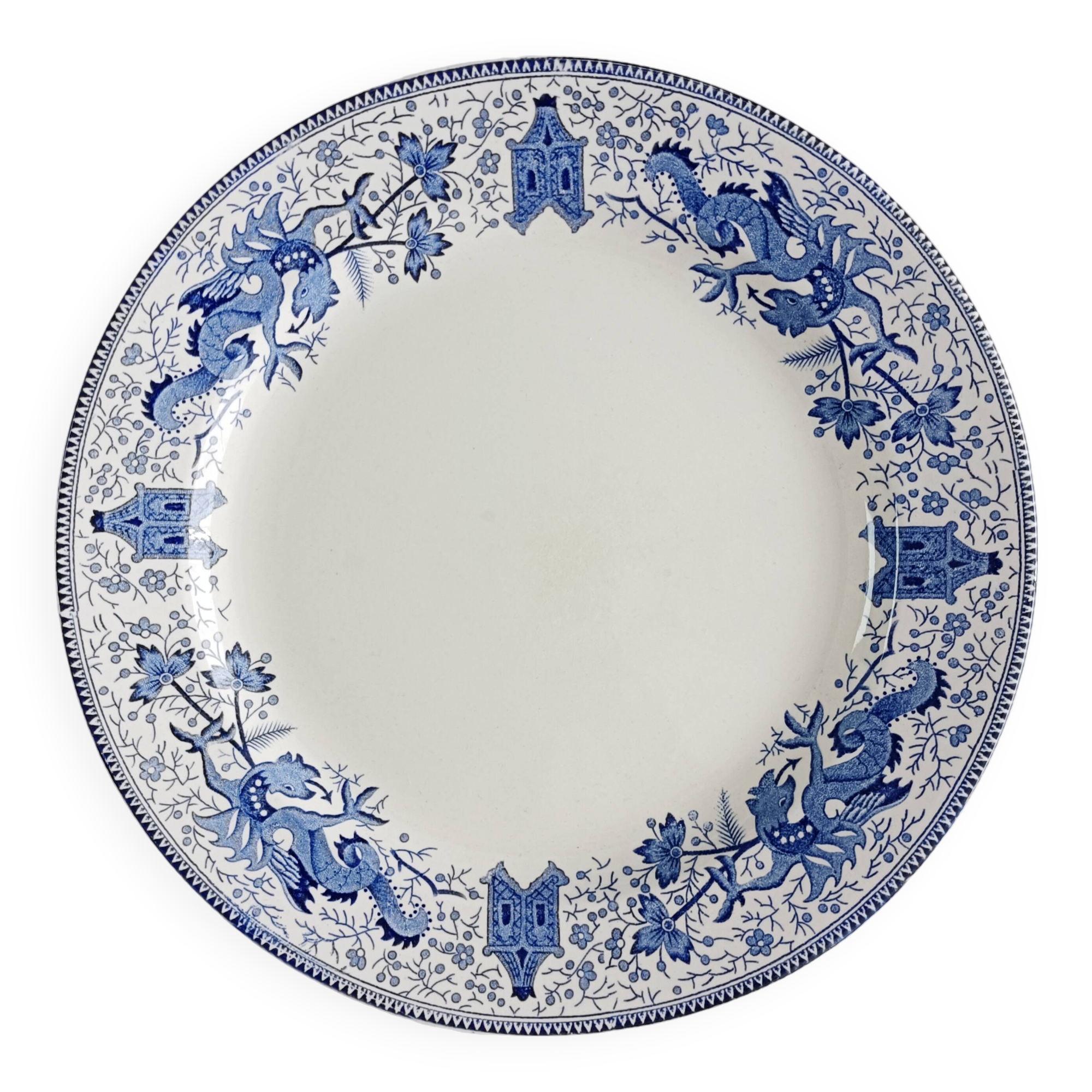 Round dish La Louvière Dragon