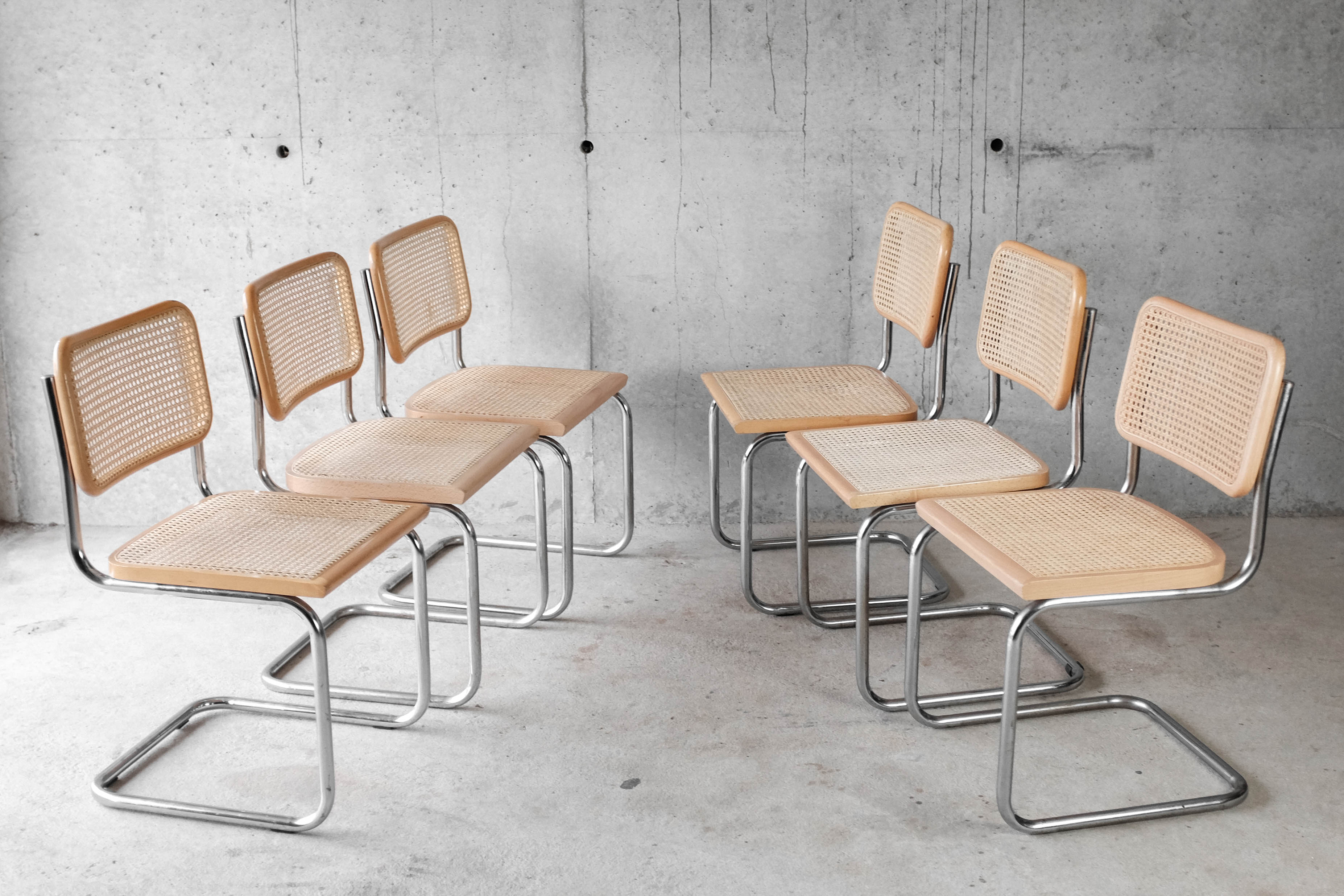 Set of 6 chairs Cesca B32 by Marcel Breuer