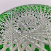 Saladier en cristal vert, première partie du XX ème siècle