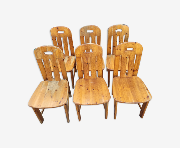6 chaises en pin