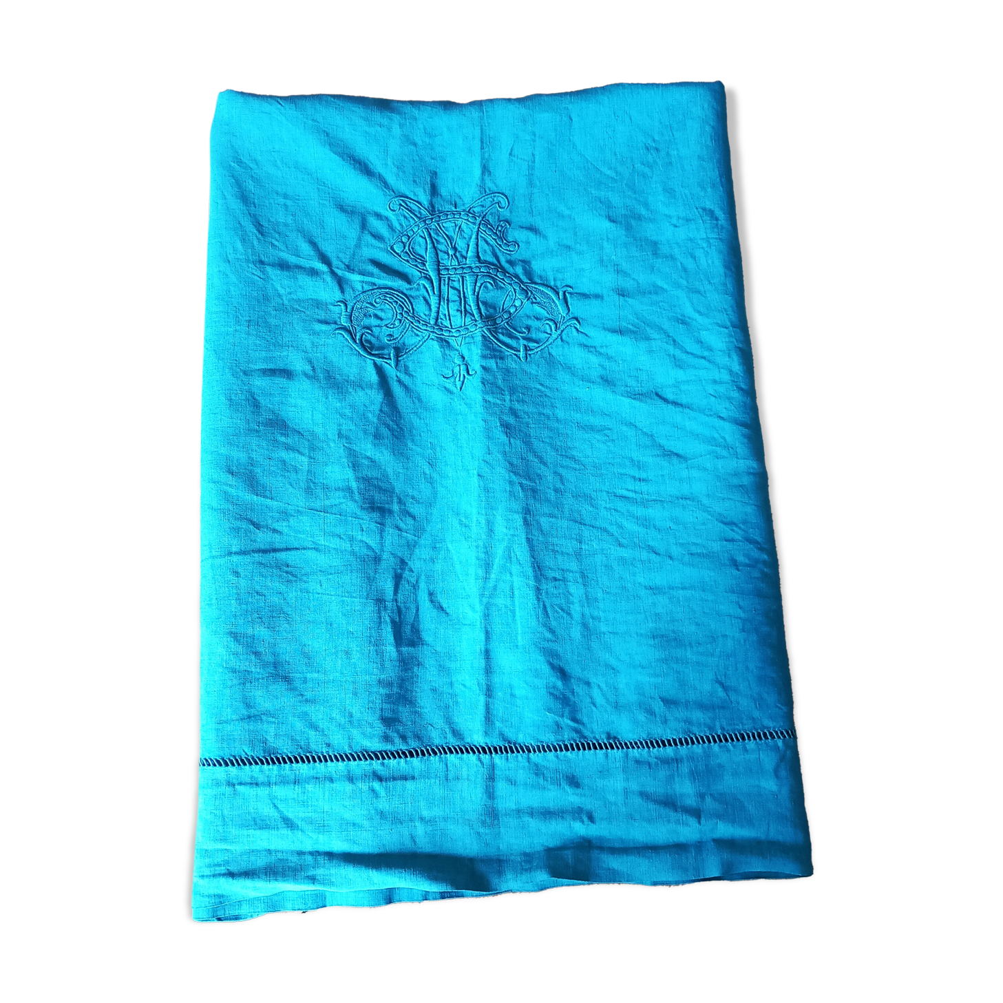 Monogrammed cotton tablecloth