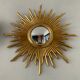 Sun mirror witch's eye vintage gilded wood 60s-70s