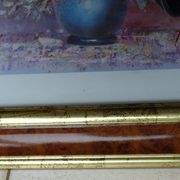 Frame in marbled gilded wood with glass 57.50 x 42.50 cm