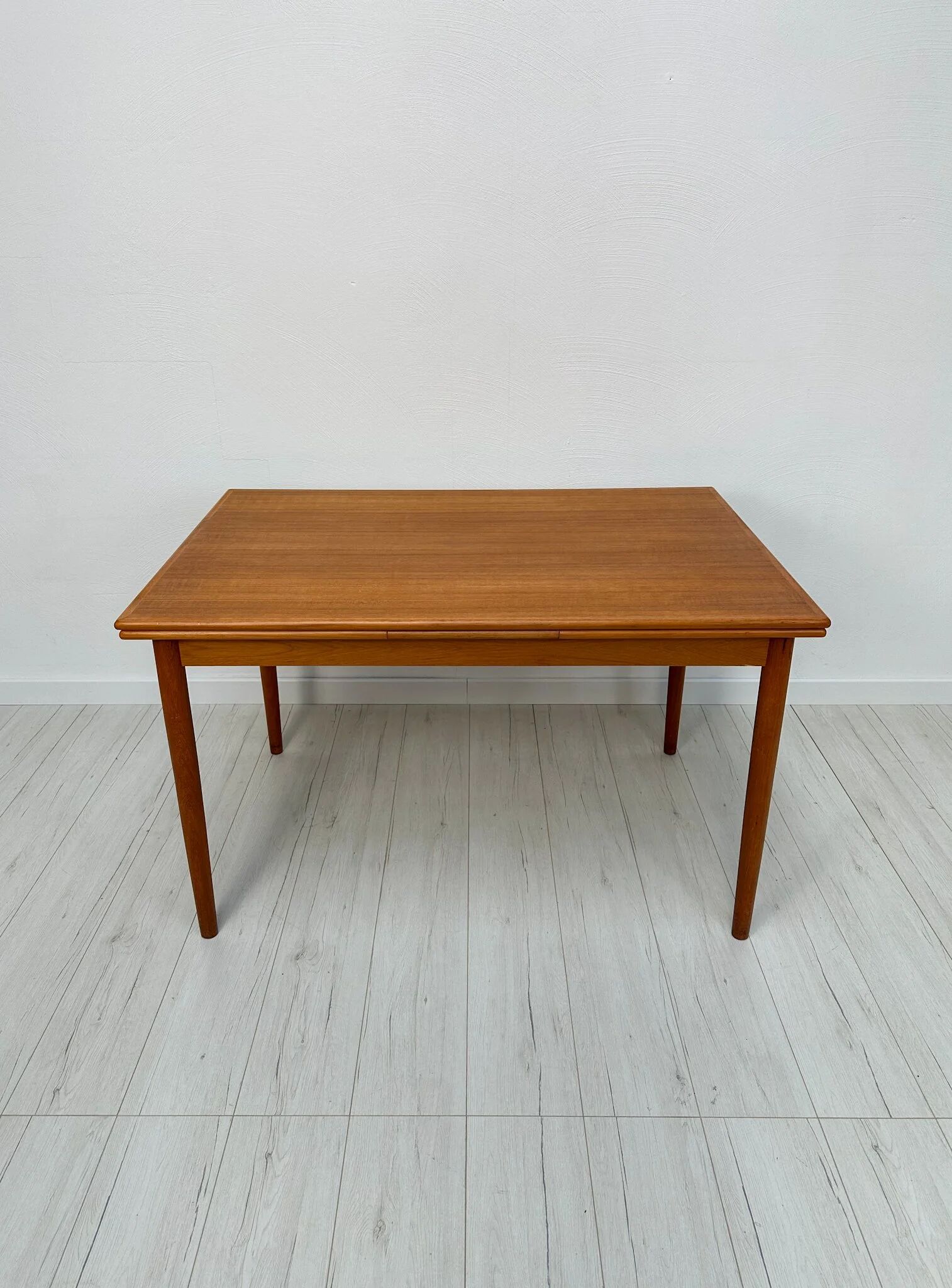1960s Large Vintage Minimalistic Teak Extendable Dining Table