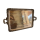 Large silver-plated copper serving tray, 19th century - 80 x 48 cm