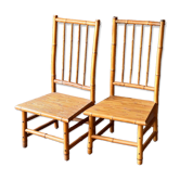 Chaises basses en bambou vintage