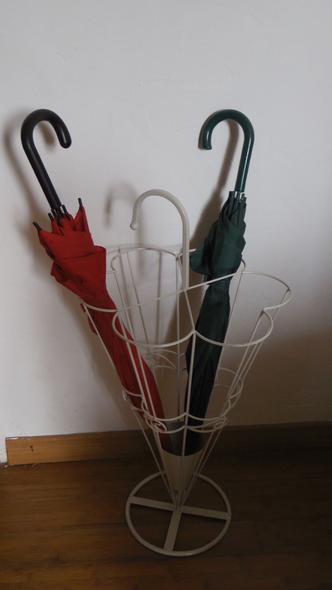 Porte parapluie metal forgé blanc
