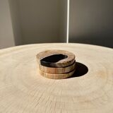 Set of 3 fossilized wooden coasters (clear)