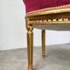 Fauteuil bois doré et velours rouge Louis XVI
