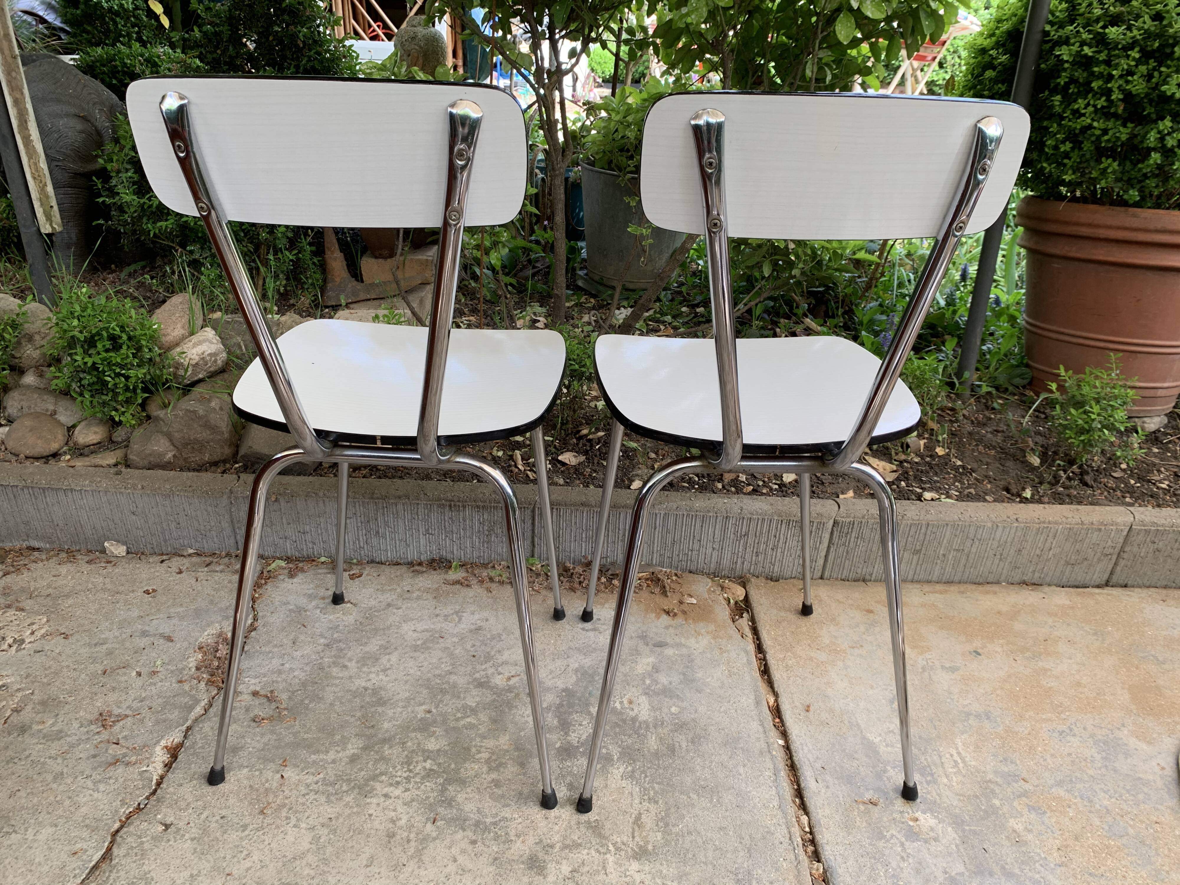 White formica chairs