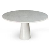 Vintage dining table in white Carrara marble, Italy 1970'