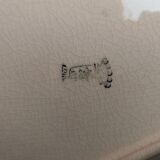 Art Deco cake dish by Longwy in pink earthenware and cloisonné enamels