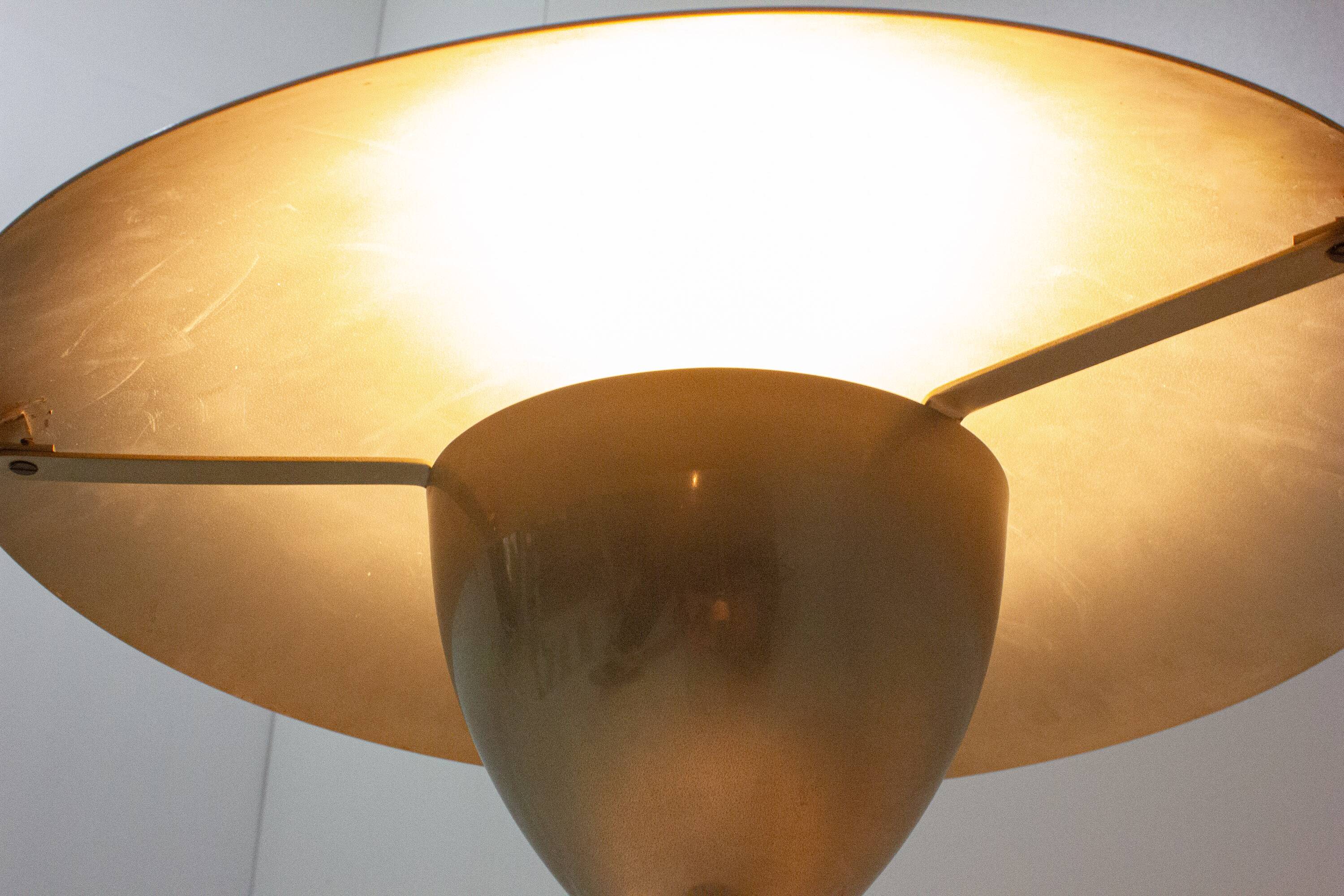 Italian desk / table mushroom lamp in brushed metal, 1950s