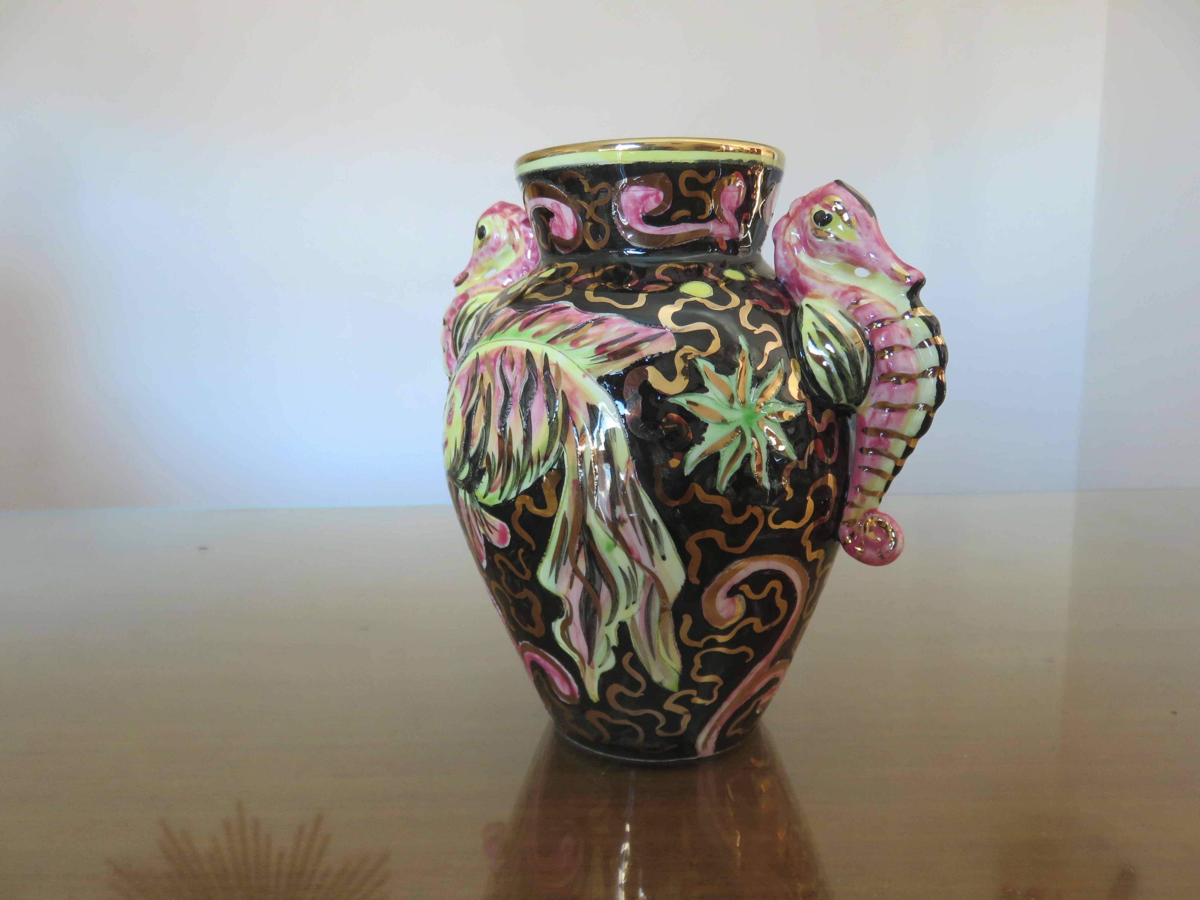 Vase "Seahorse" Cerart Monaco signed and numbered