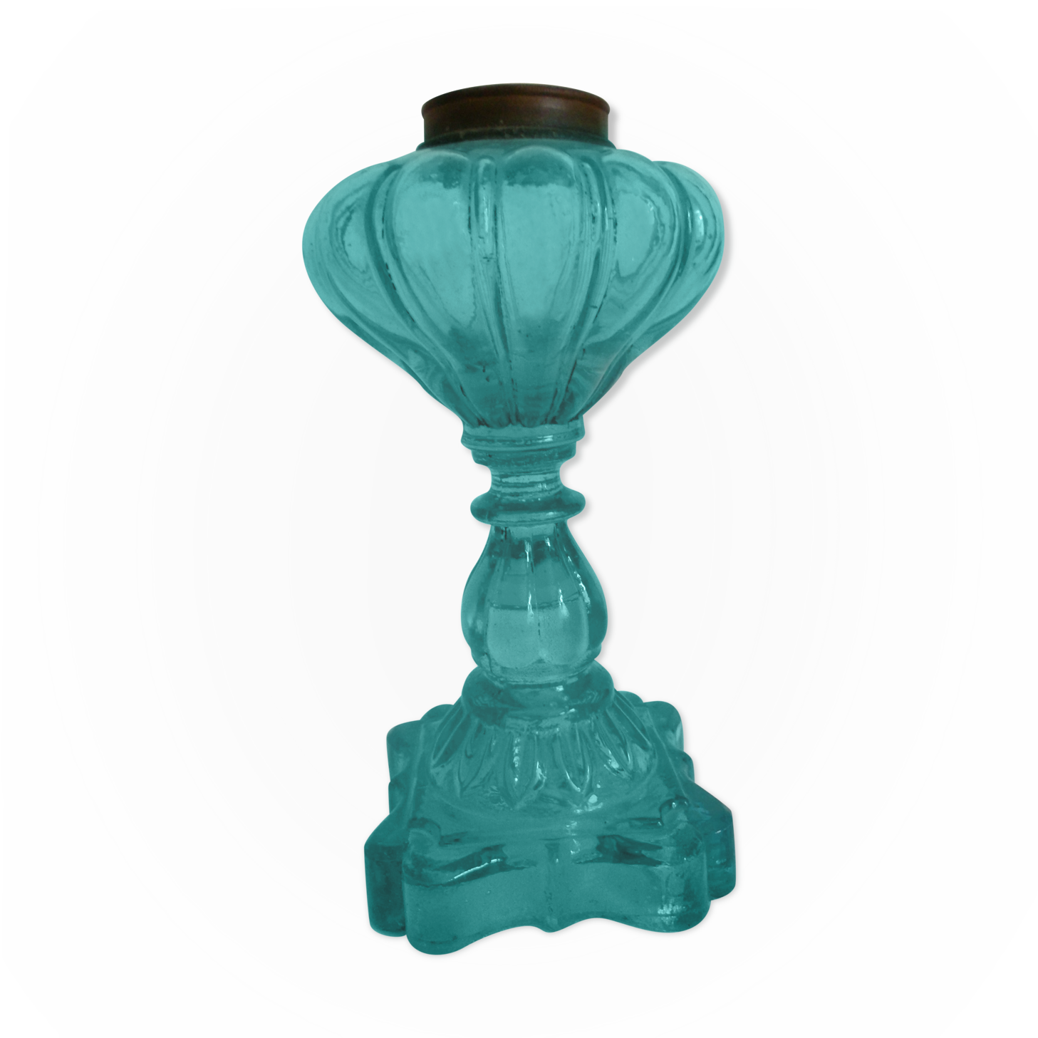 Glass oil lamp foot