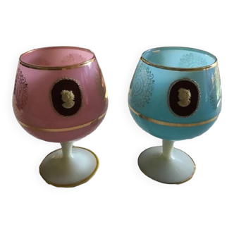 Opaline glasses or cups