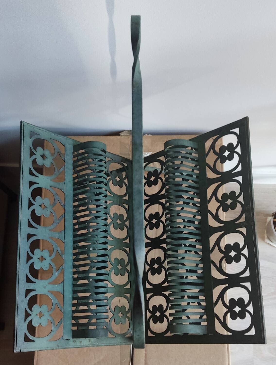 Florentine style metal magazine rack