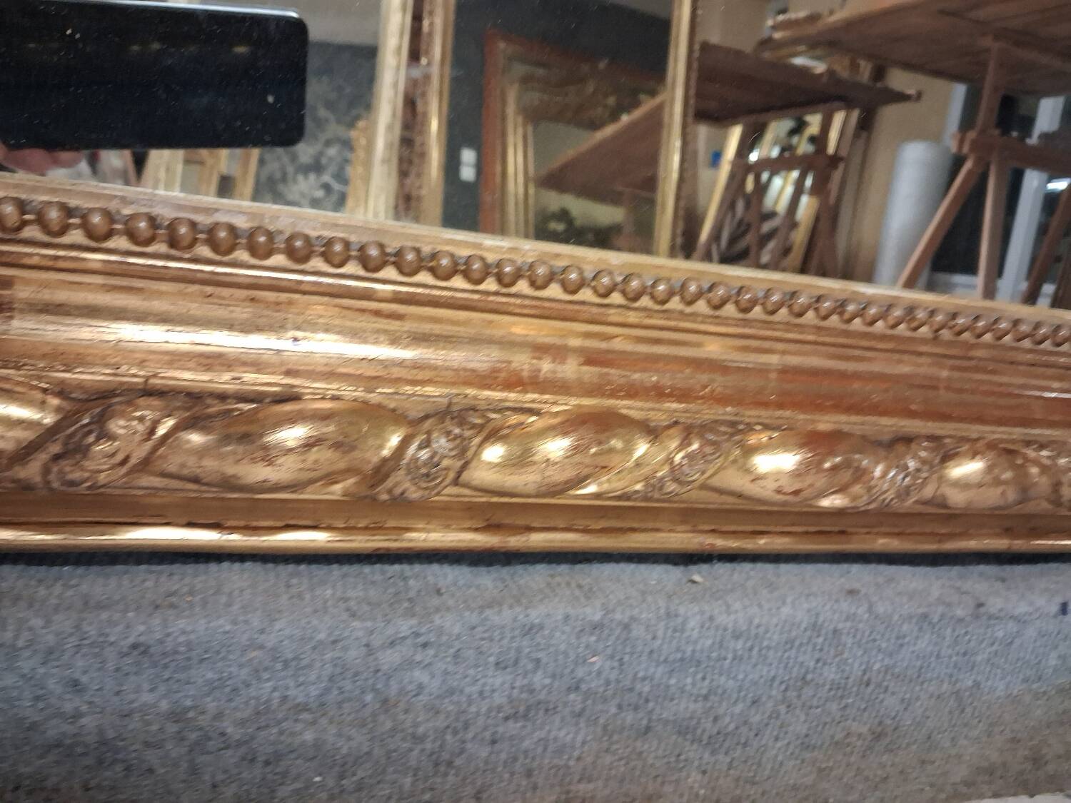 19th century mirror inspired by Louis XVI style, 2.15m x 98cm
