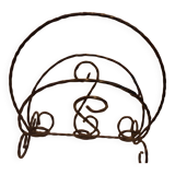 1960s Black Iron Magazine Rack