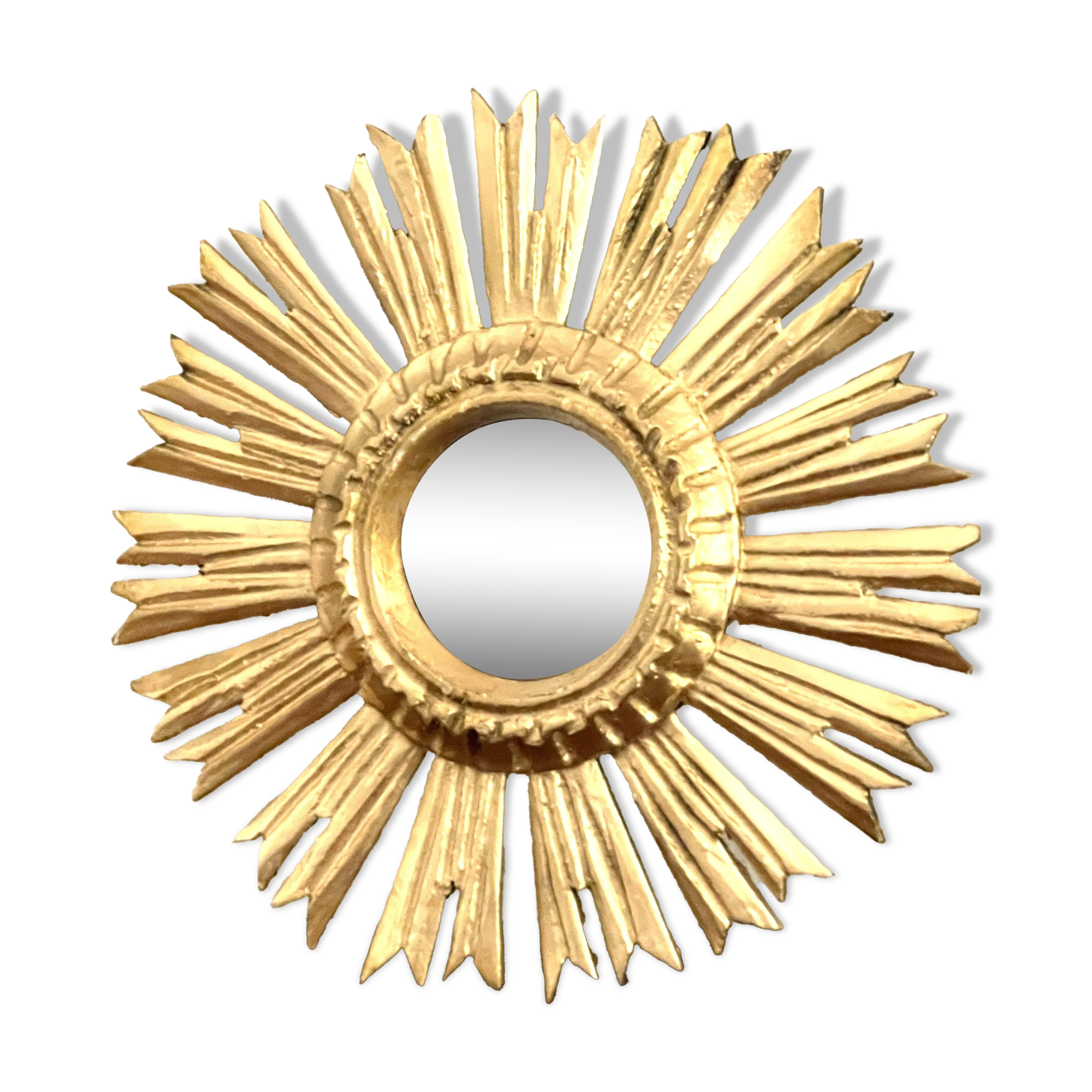 Golden wooden sun mirror “witch’s eye”